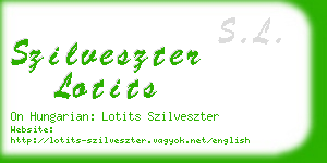 szilveszter lotits business card